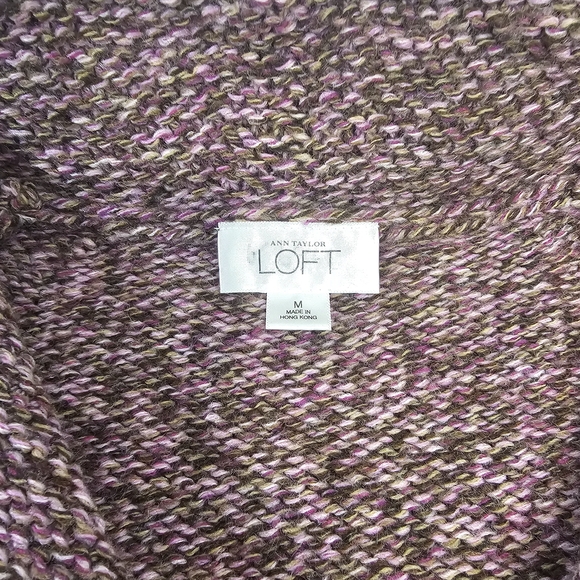 Ann Taylor Marled Purple Button-Up Cardigan - Picture 10 of 16